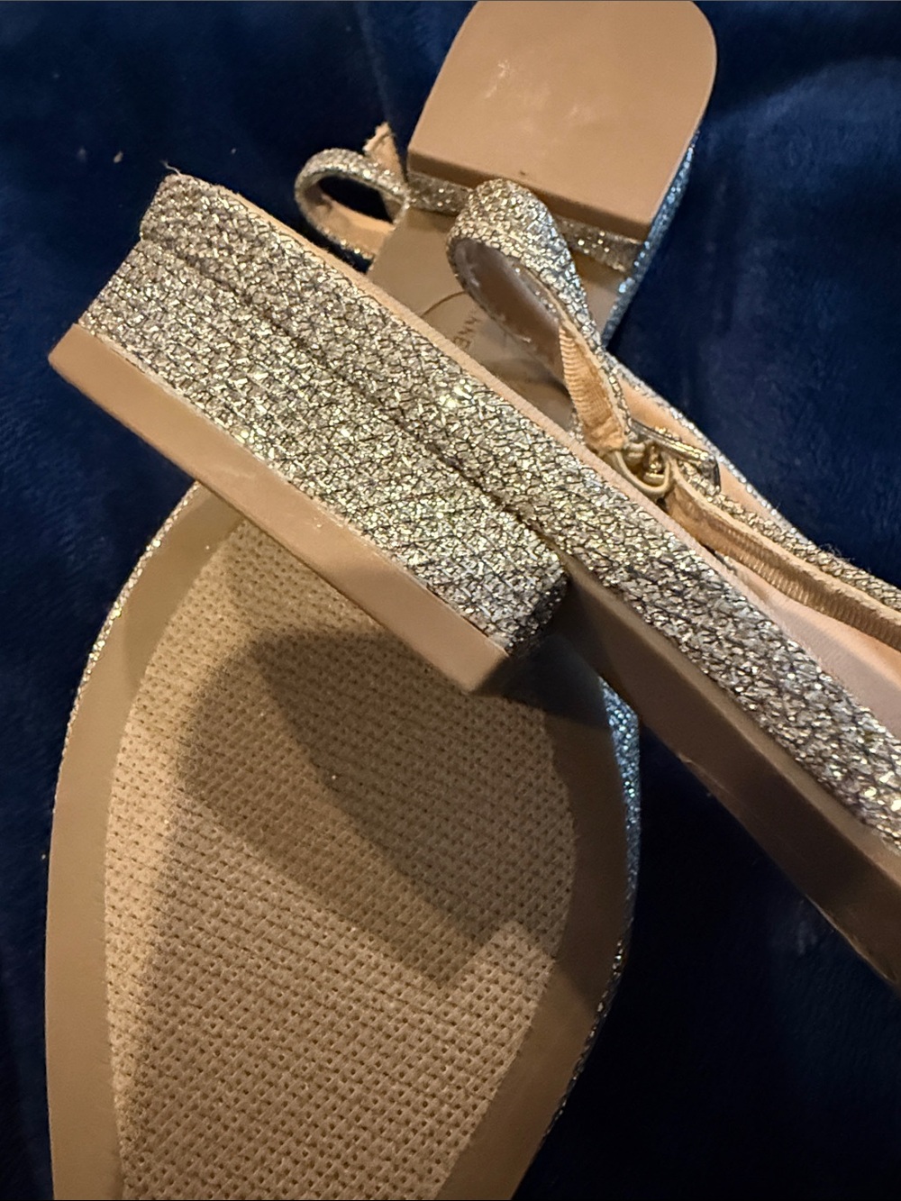 Anne Klein Gold Pointed Toe Slingback Flats with Crystal Buckle. NWOB SIZE 9 - Picture 5 of 5